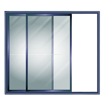 Telescopic automatic shopfronts door